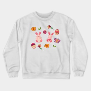 Adorable easter egg and rabbits Crewneck Sweatshirt